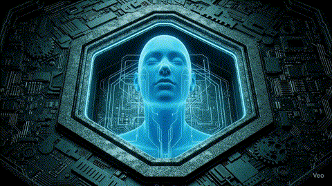 An animated gif showing a brain-like structure of interconnected nodes and flowing energy.